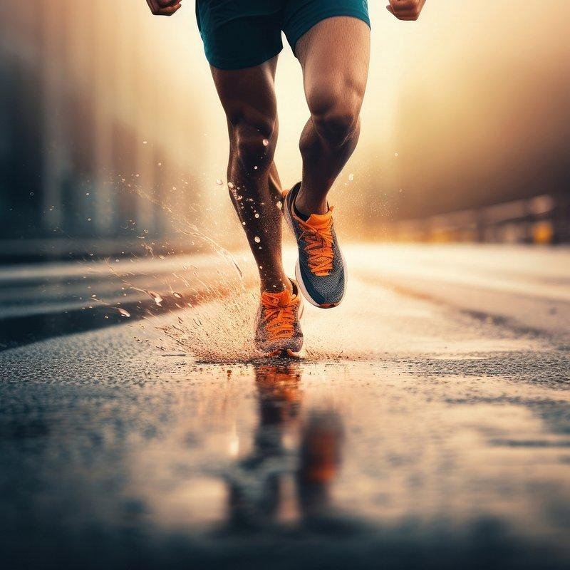 Sports player in motion